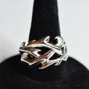 Crown Of Thorns Silver Tone Punk Goth Refest Cosplay Size 8 Ring